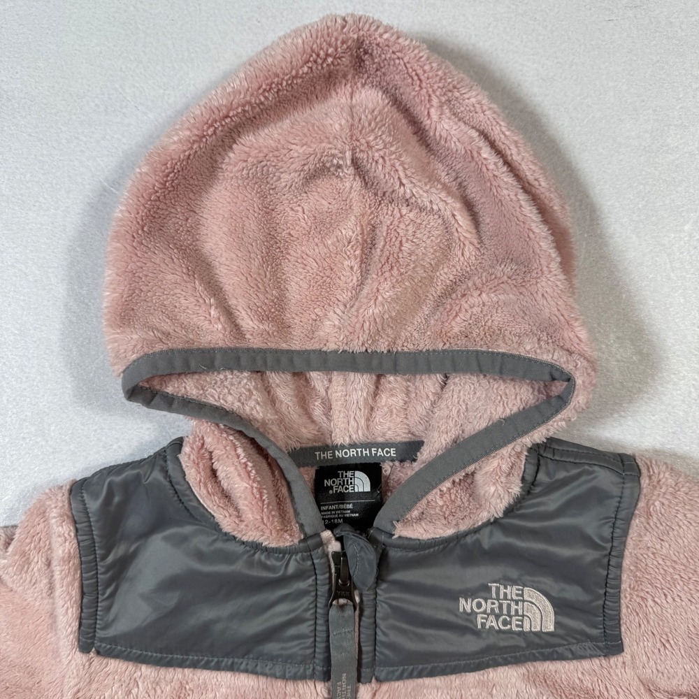 The North Face Pink Fuzzy Fleece Hooded Jacket Infant 12-18 Months‎
